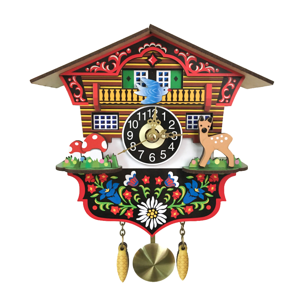 Reloj de cuco pared de madera péndulo oscilante colgante de madera tradicional adornos para manualidades para el hogar restaurante reloj para el salón