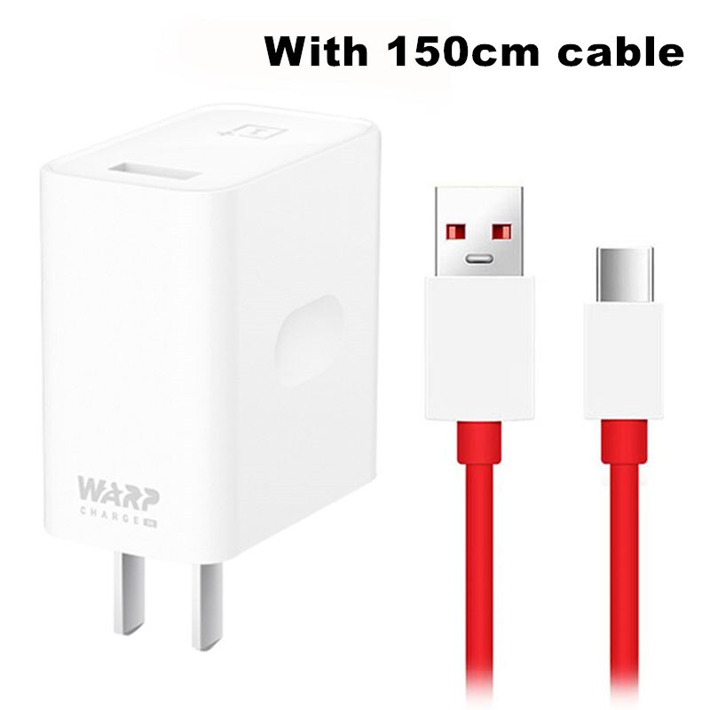 Original Oneplus 8 Pro Warp Ladegerät 30W Ladung Adapter One Plus 7 7t Pro 6 6t 5 5t 3 3t Smart Telefon 5V /6A 30 Lade USB Kabel: US with 150cm cable