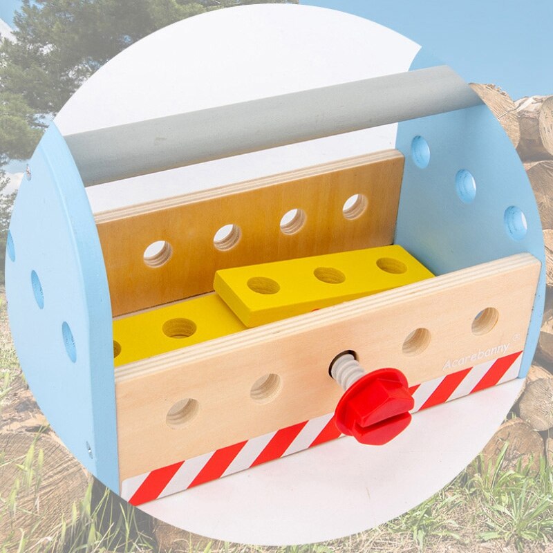 Holz Reparatur Werkzeug einstellen freundlicher Disembly Spielzeug Schraube murmeln Kombination embly Spielset Baby Gebäude Bau Toolbasket