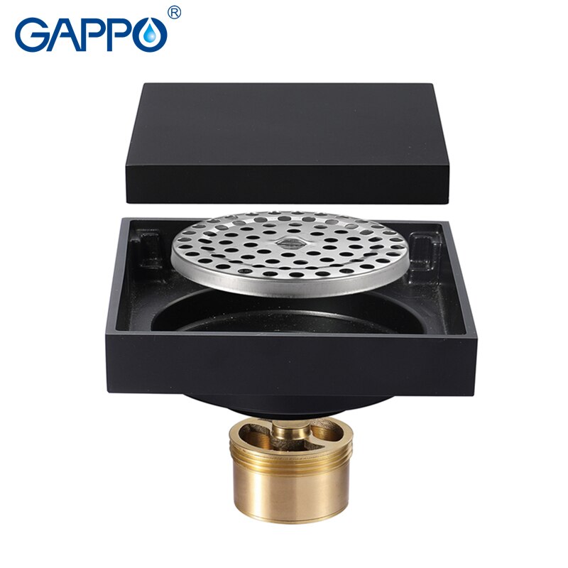 Gappo Drains Zwart Douche Floor Drains Plus Wassen Gootsteen Stop Badkamer Drain Plug Messing Afvoerputje Cover Anti Geur Sink afval