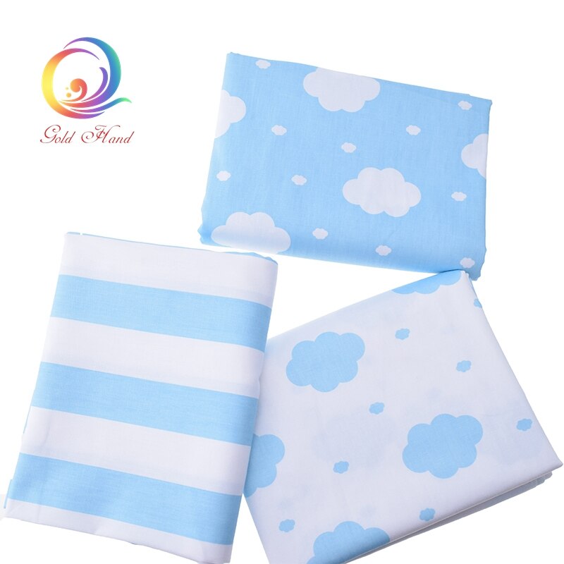 Tela de algodón de sarga con estampado de Sky NUBES AZULES para coser ropa de cama de bebé, sábanas, ropa de dormir, Material para falda vestido