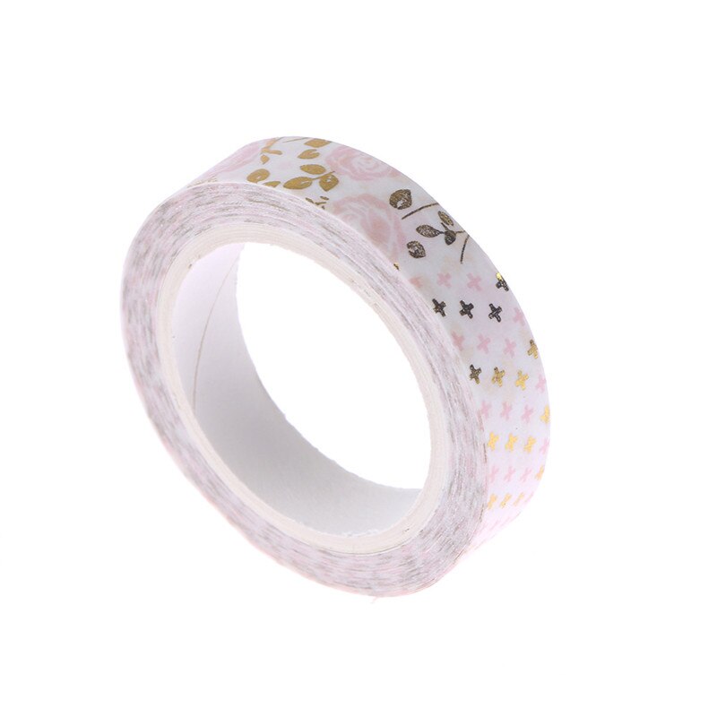 Gouden Roze Folie Papier Washi Tape Set Japanse Scrapbooking Decoratieve Tapes Honingraat Voor Fotoalbum Woondecoratie