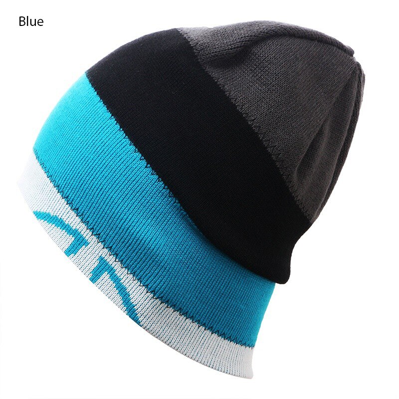 Unisex sombreros de invierno skullies y gorros térmicos al aire libre esquí sombrero de doble cara gorra de esquí toucas de inverno gorros: Azul