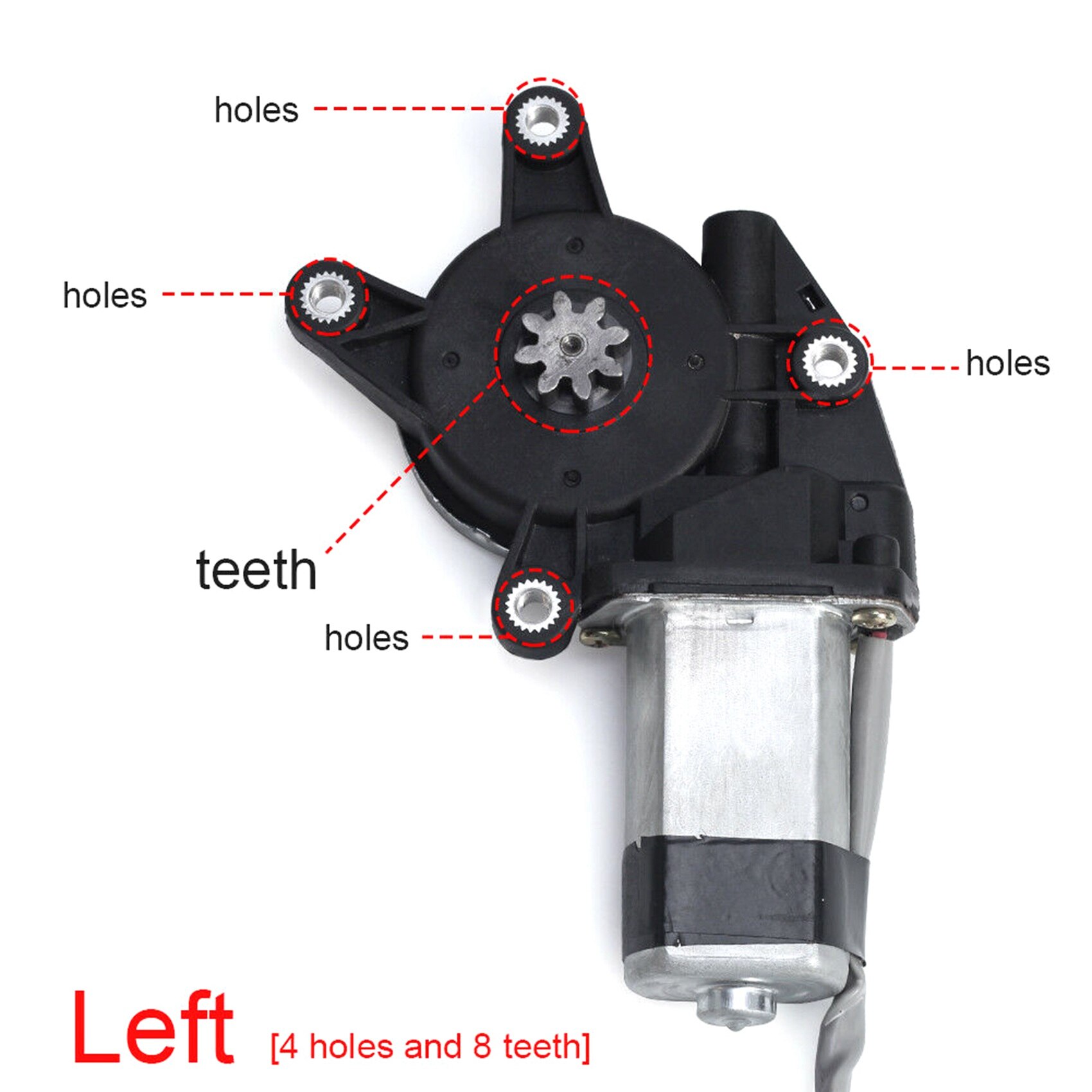 8-Tooth Side Electric Car Window Regulator Glass Lift Motor for Electric Car