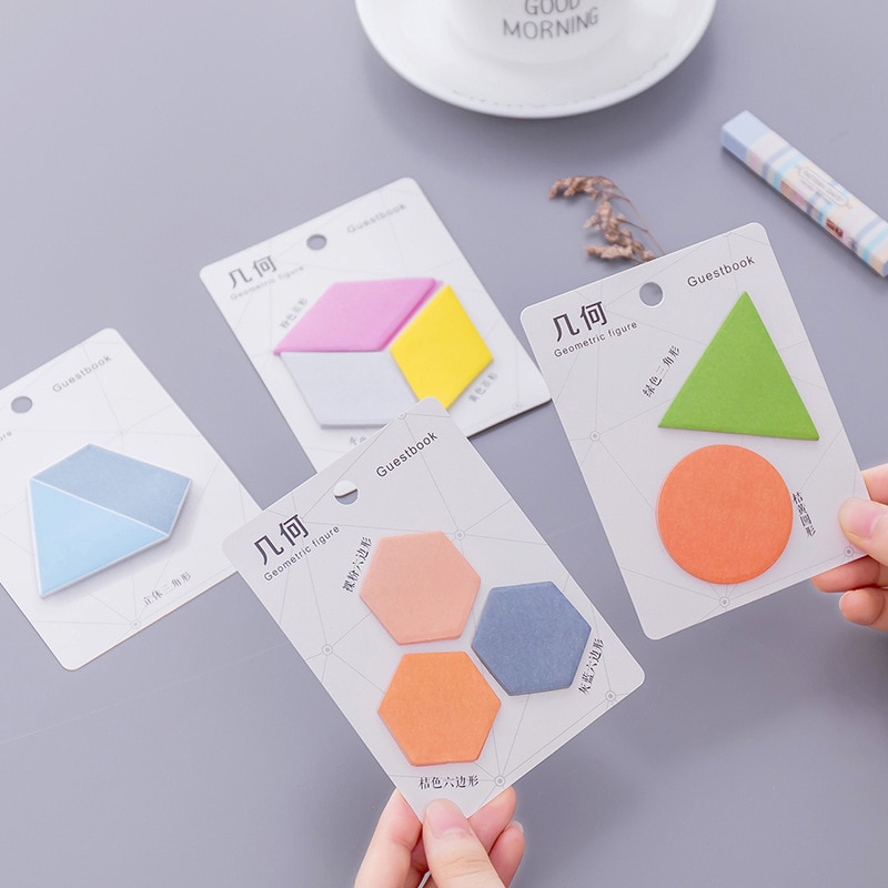 Eenvoudige Geometrische Memo Pads Sticky Notes School Office Supply Student Kids Puzzel Briefpapier