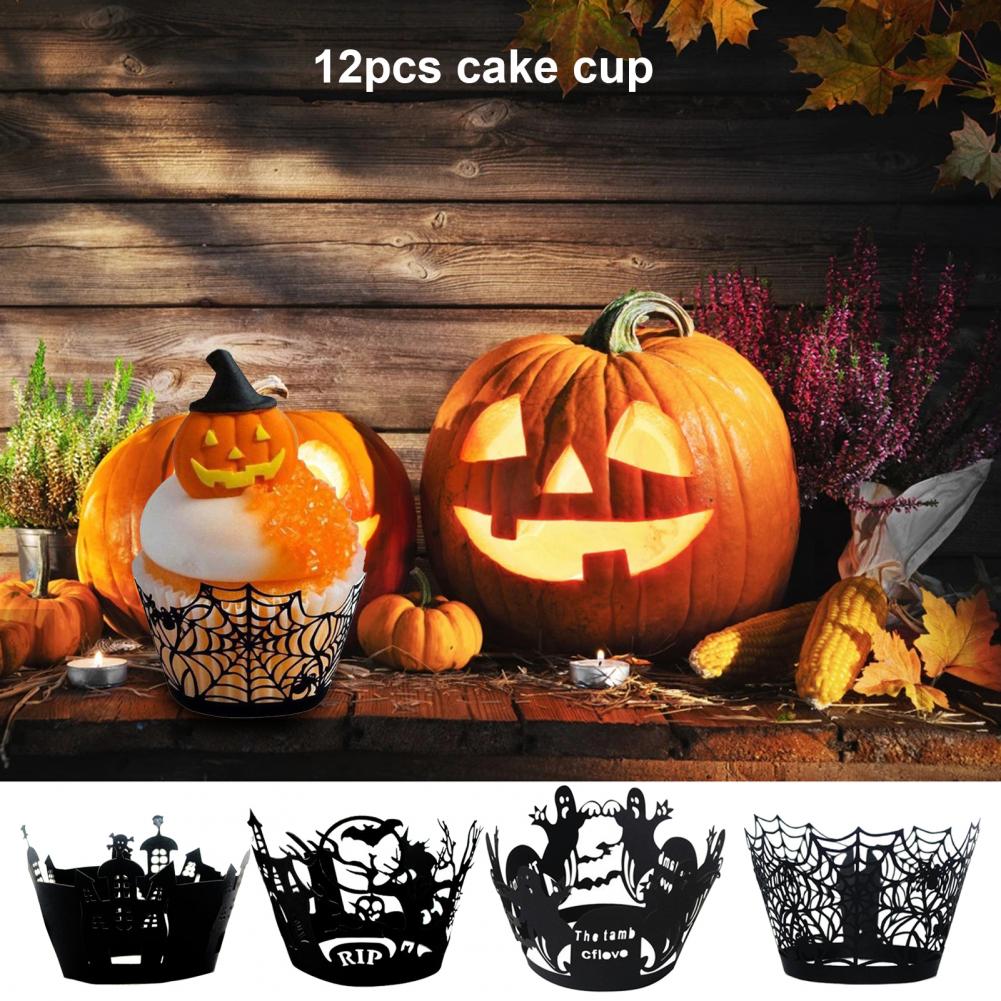 Cupcake Wraps Lightweight Cake Cups Wrappers Paper Fine Workmanship Practical Wide Application Halloween Cupcake Wraps