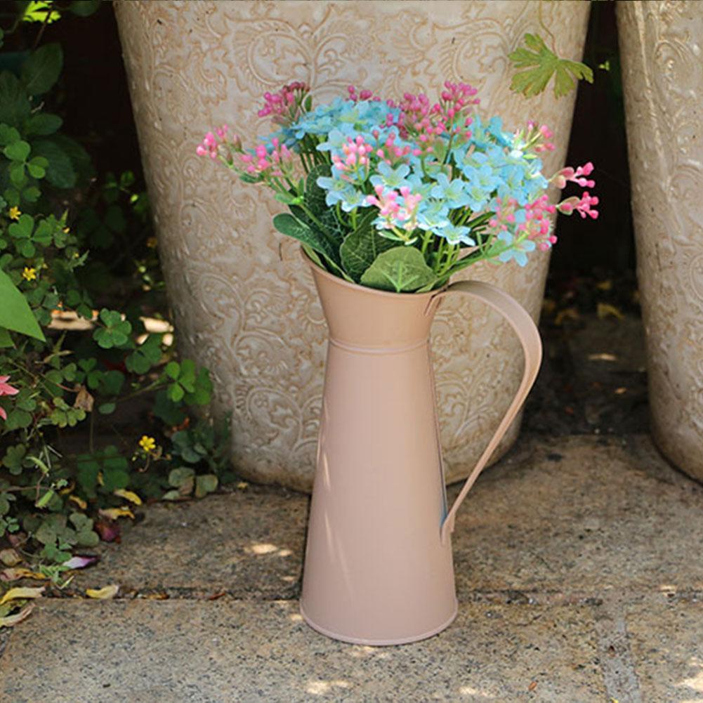 Grand Vase à crème Vintage en métal, 1 pièce, pichet d'émail, décor de maison, pichet de mariage, C0G9