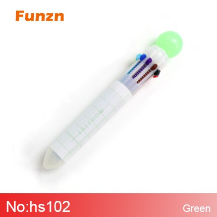 Funzn 0.5 mm 10 colors ballpoint pens for writing Chancellery simple office school supplies ball pen luxury nurses: hs102-green