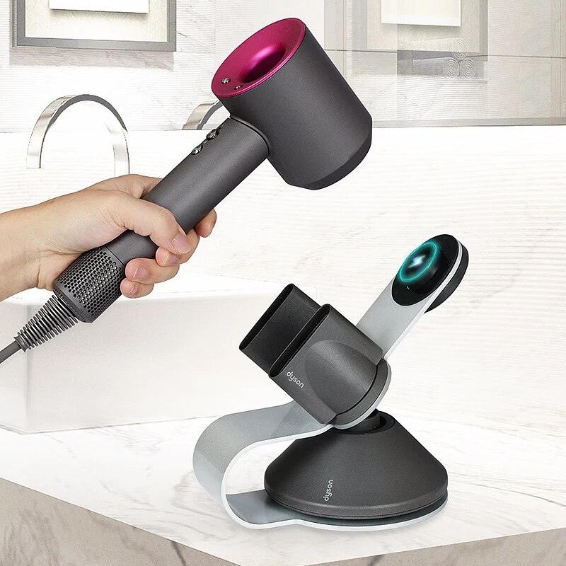 Supporto per asciugacapelli supporto per asciugacapelli Dyson staffa portatile con portaoggetti Super magnetico per ugello per asciugacapelli Dyson da bagno