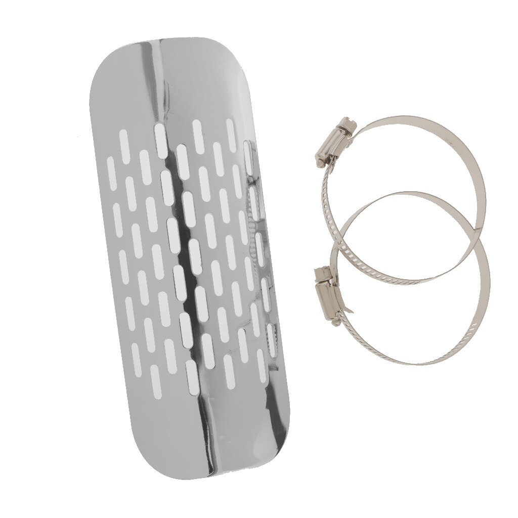 Silenciador de tubo de escape cromado, cubierta trasera de protección térmica para Harley, color blanco, a la