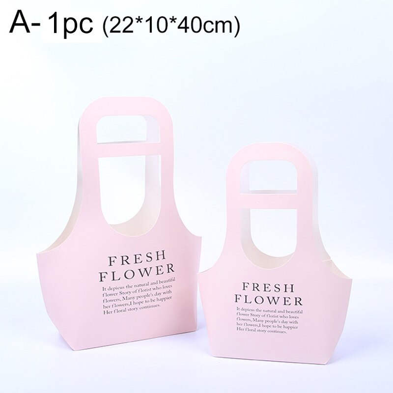 Przenośne składane pudełko na kwiaty wodoodporne papierowe torby robić pakowania kwiaciarnia świeży kwiat torba z uchwytem ręcznie robiony bukiet kosz prezent ślubny: A