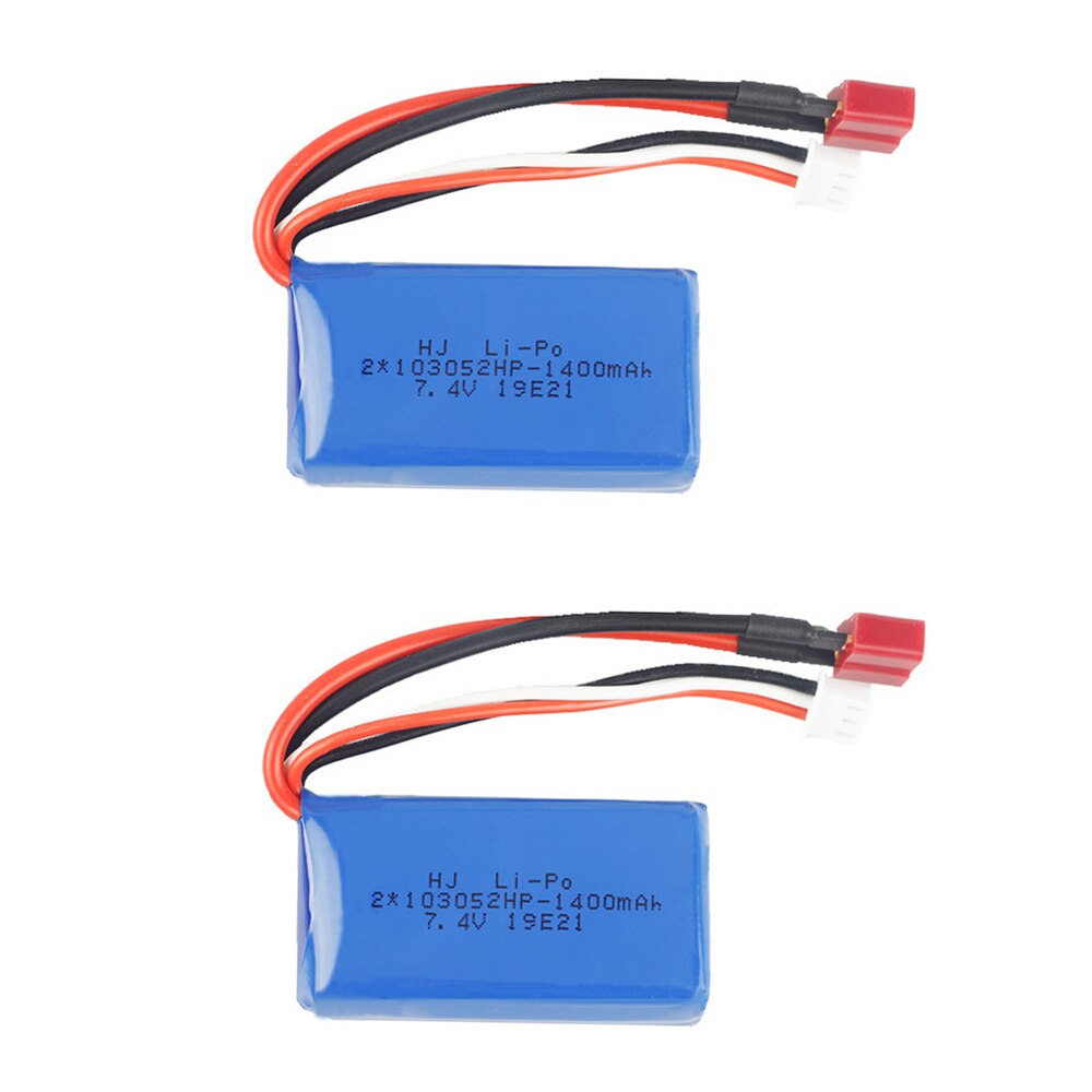 5Pcs 7.4 V 1400Mah Oplaadbare Lipo Batterij 25C 103052 Voor Wltoys A959-B A969-B A979-B K929-B Rc Auto Vrachtwagen onderdelen 2S 7.4 V: 2PCS