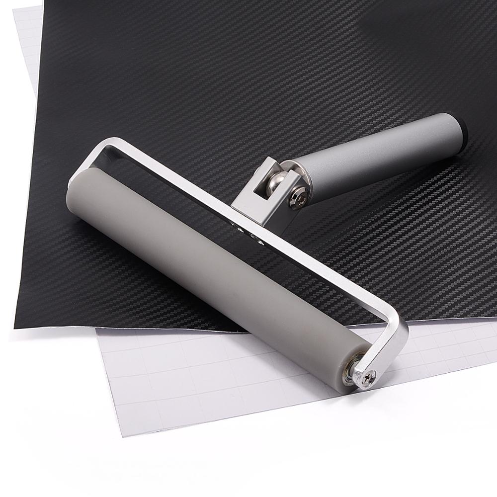 FOSHIO 8" Vinyl Car Wrap Roller Rubber Wheel Squeegee Carbon Fiber Film Window Tint Install Smooth Rolling Tool Car Accessories