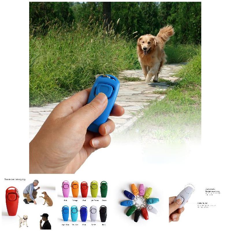Combo Dog Clicker & Whistle - Training,Pet Trainer Click Puppy With Guide,With Key Ring TSH Shop