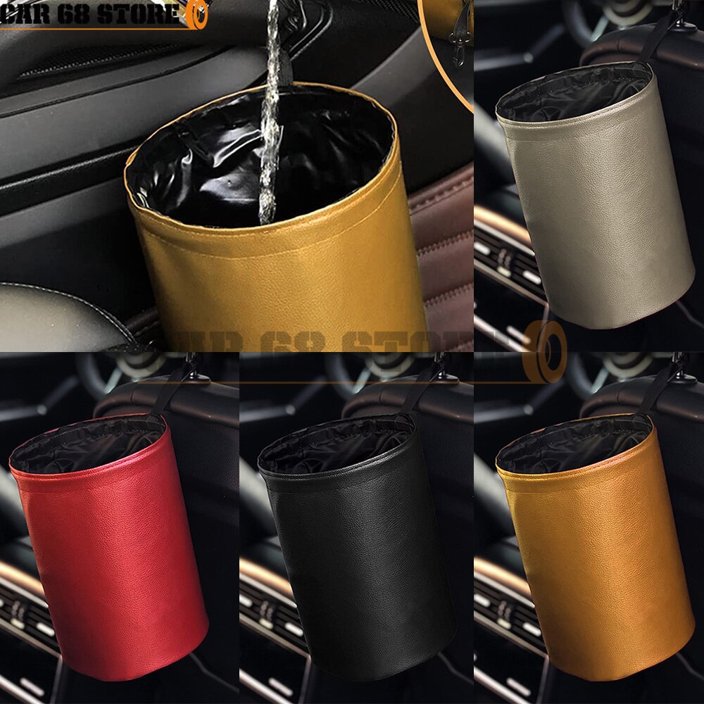 Car Storage Basket Interior Rubbish Container For Waste Organizer Holder Waterproof Garbage Can Trash Bin Folding