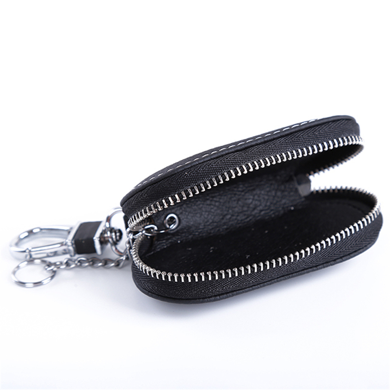 Mænd nøgleholder husholderske læder bil nøglebøger nøgler arrangør kvinder nøglering dækker lynlås nøgletaske taske unisex pose pung