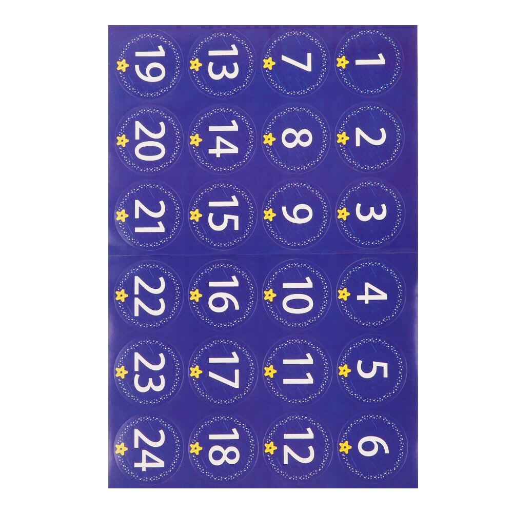 Merry Christmas Number Paper Stickers Advent Calendar Sticker Multi-Function DIY Packaging Cookie Sealing Label Decor: 9