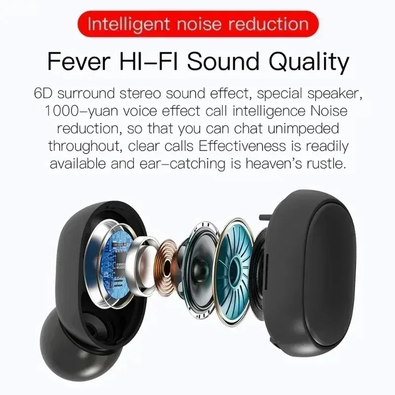 2025 TWS E6S Fone Bluetooth-oortelefoon Draadloze Bluetooth-headset Ruisonderdrukkende headset met microfoonhoofdtelefoon