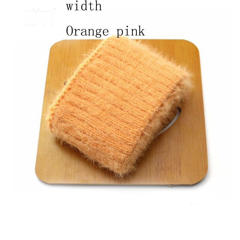 1pcs 6-10cm wide 19 color Thicken cotton Faux velvet ribbed elastic cuff neckline DIY fabric accessories velvet fabric strech: orange pink