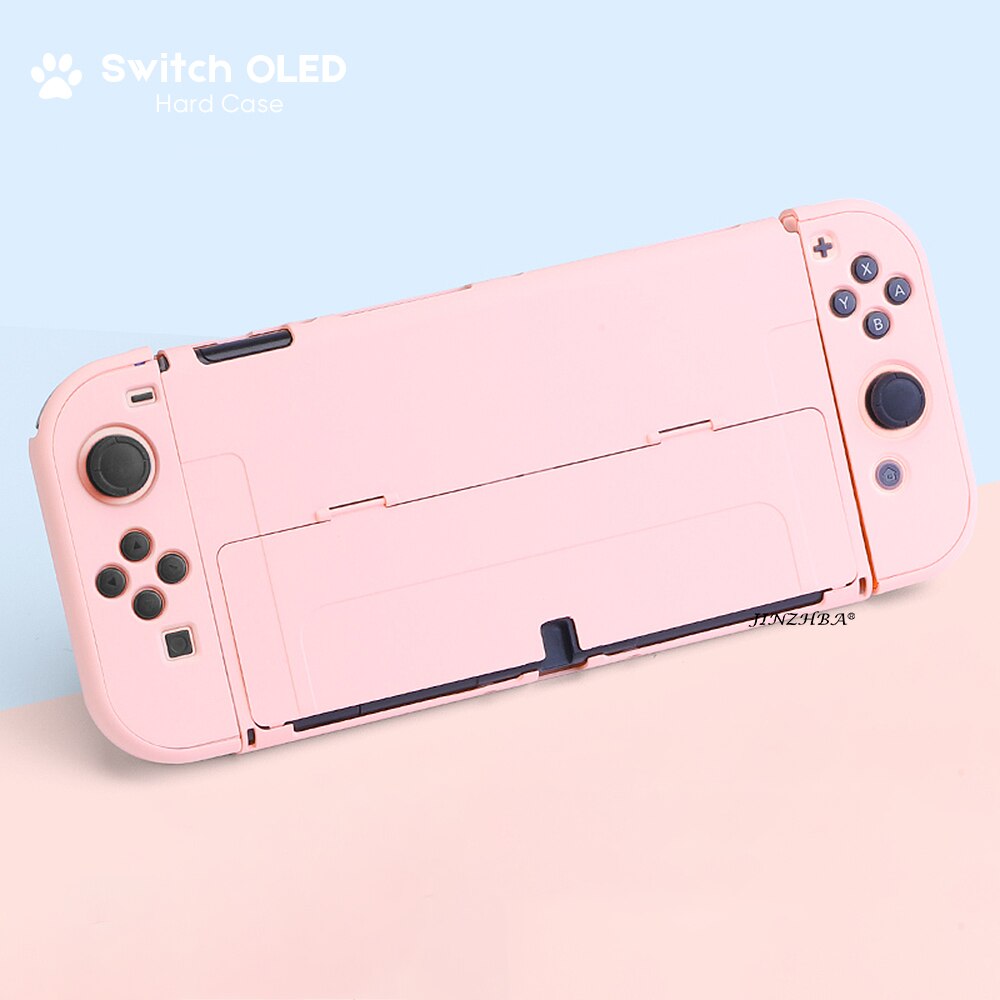 NEUE Für Schalter OLED Schutzhülle Soft/Hard Cover Kawaii Rosa Silikon Schutzhülle Für Nintendo OLED Konsole Zubehör: Bracket-Pink