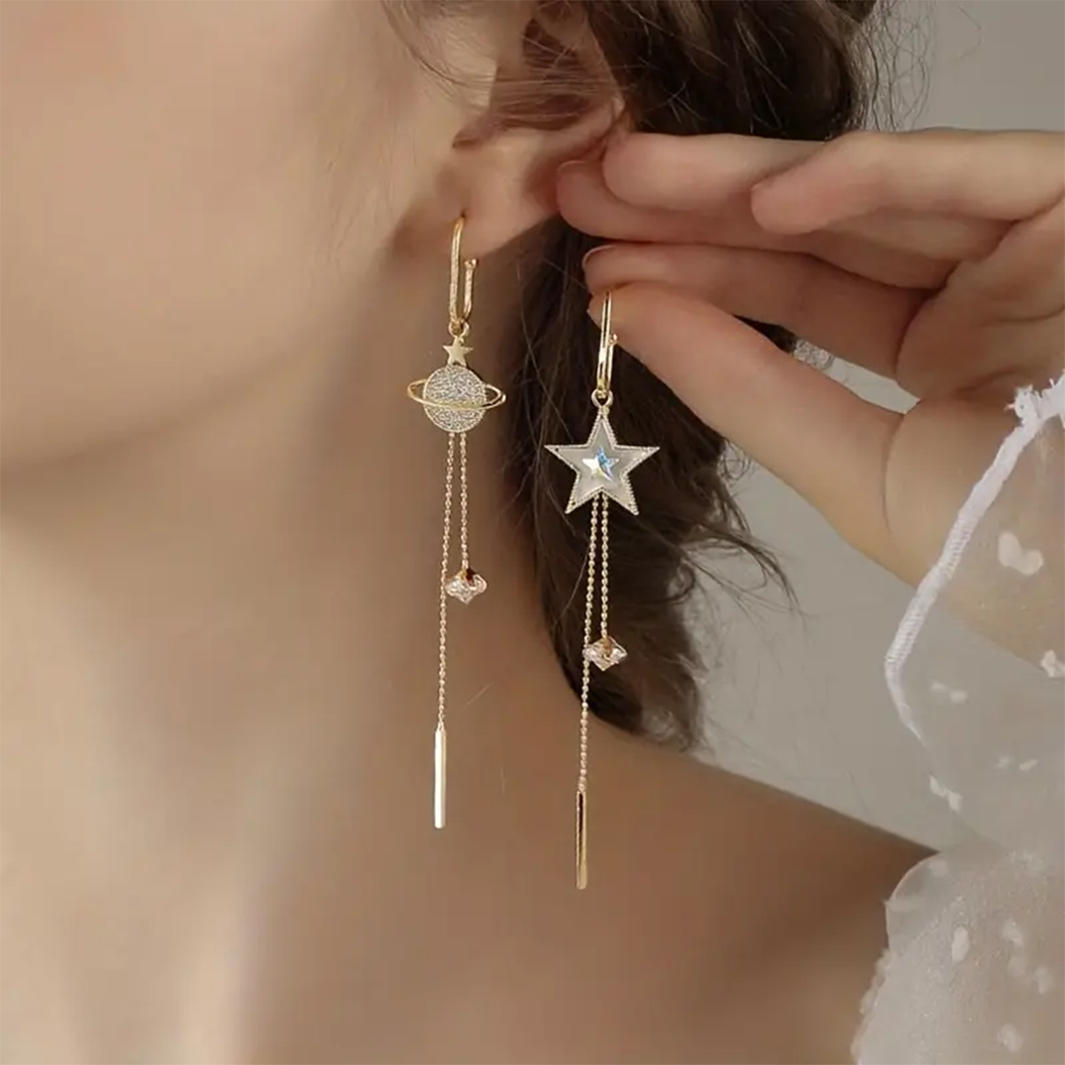 2 Pendientes creativos minimalistas y exquisitos de la gloria de la mañana para mujer, accesorios de vestir de - 801099