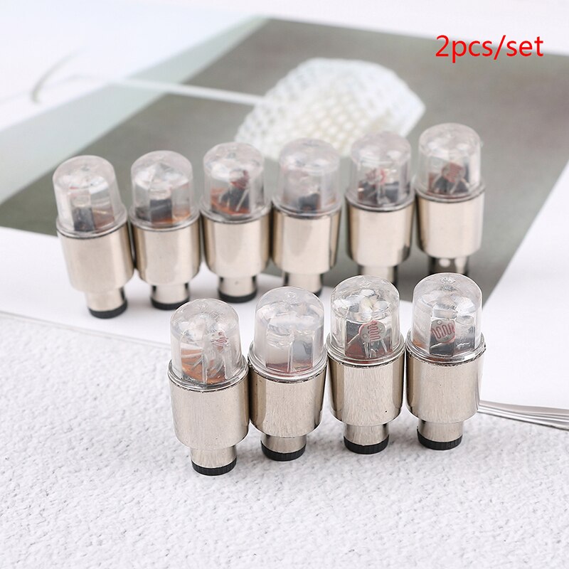 2pcs Bike Car Motorcycle Wheel Tire Tyre Valve Cap Flash LED Light Spoke Lamp Bicycle Bike Accessories