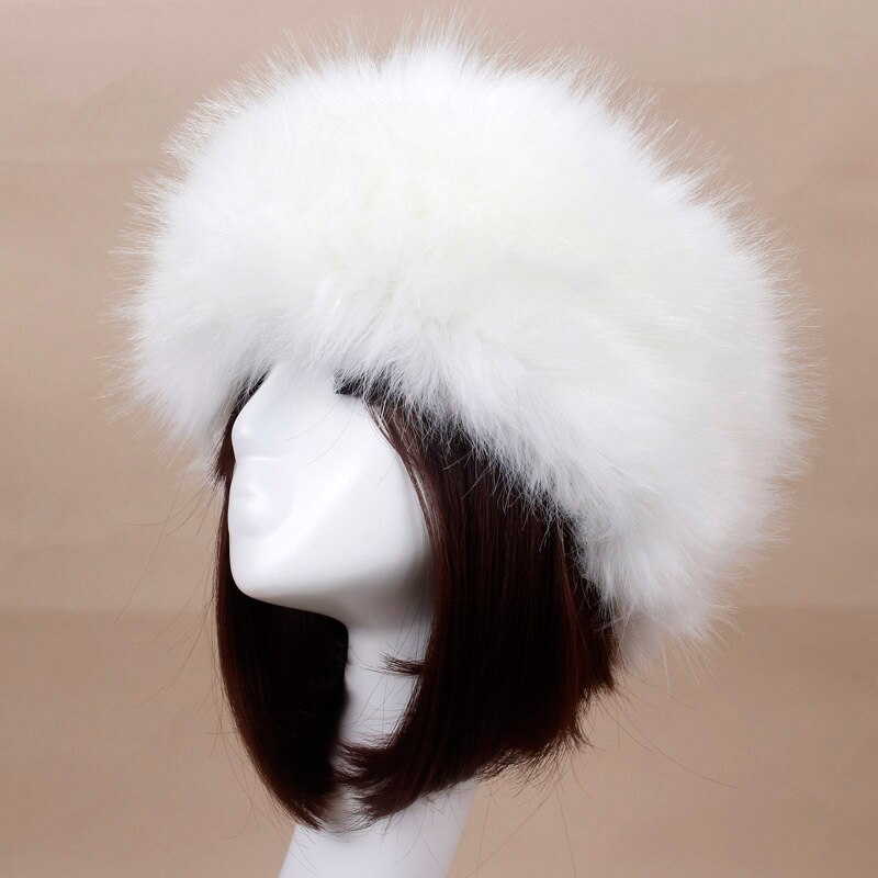 Vrouwen Hoeden Hoofdband Winter Earwarmer Ski Hoeden Russische Tick Pluizige Imitatie Vossenbont Cap Lege Top: 8