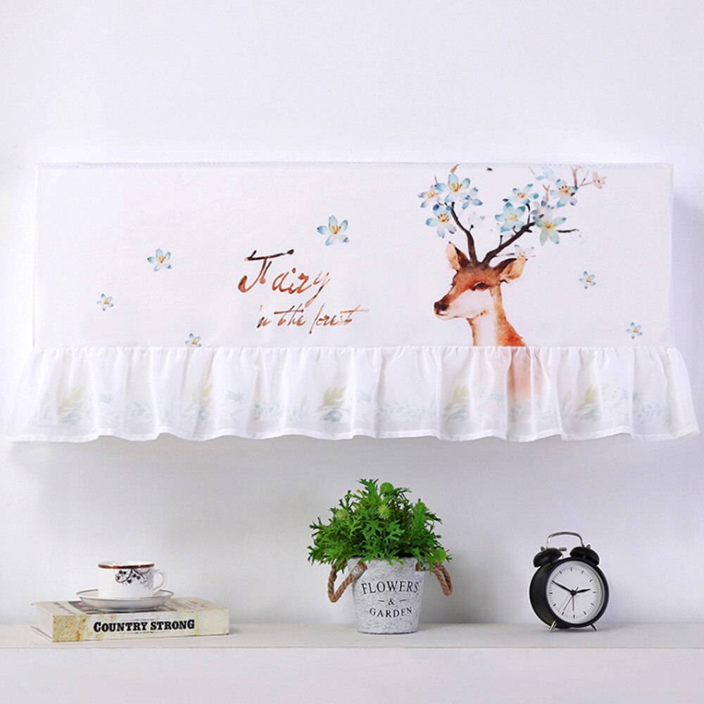 Hanging Air Conditioner Cover Wall-mounted Air Conditioning Protective Case Lace Elastic Air Conditioning Dust Cover Home Decor: E