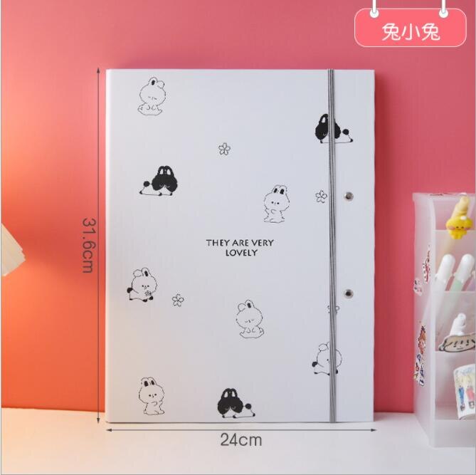 A4 Double Clip Folder Student Information Folder Writing Examination Speech Draft Folder School Supplies Office Stationery: rabbit