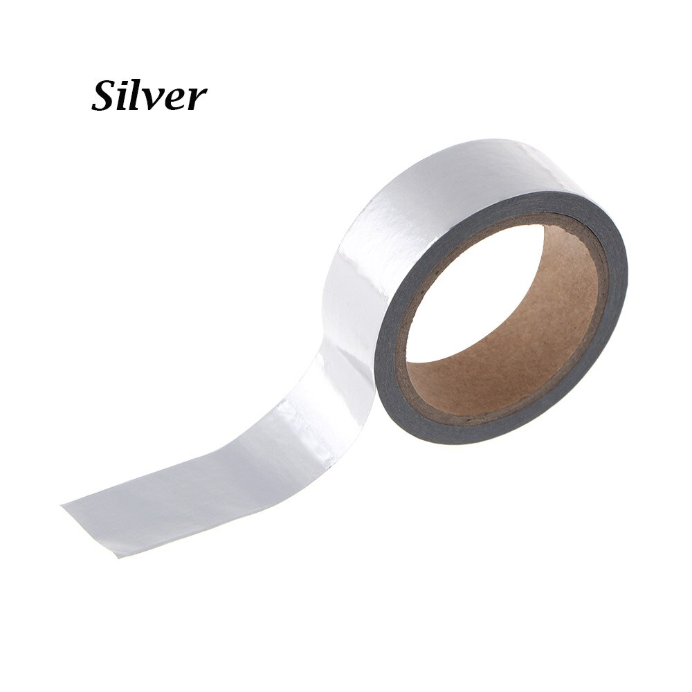 1 rollo de cinta adhesiva para manualidades, color oro y plata, cinta adhesiva para álbum de recortes, papelería, cinta decorativa para diario de Navidad: Plateado