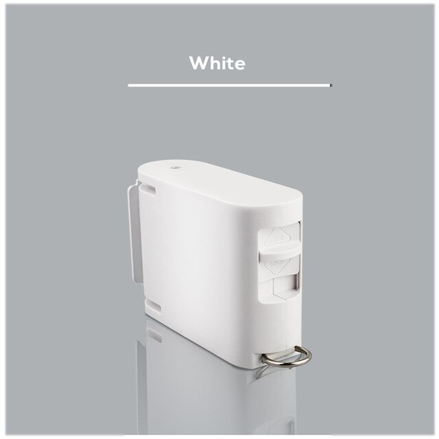 4.2m Indoor Invisible Clothesline Balcony Clothes Line Retractable Clothesline Rope With Hanger Hole Drying Rack No Drilling: Rectangle White