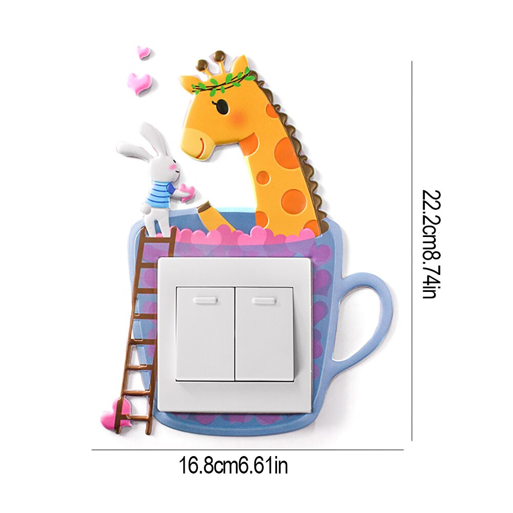 Leuke Eenhoorn Licht Schakelaar Stickers Cover,Interrupteurs Autocollant Commutateur: 5