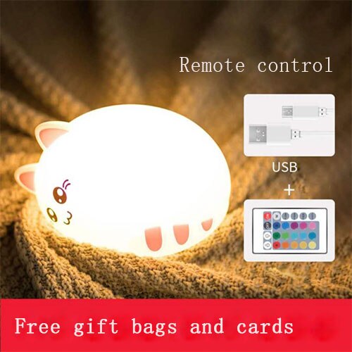 Youpin Kids Volwassen Speelgoed Stress Reliever Leuke Kat Anti Stressbal Stress Relief Speelgoed Schattige Mini Kid Led lamp: Remote control01