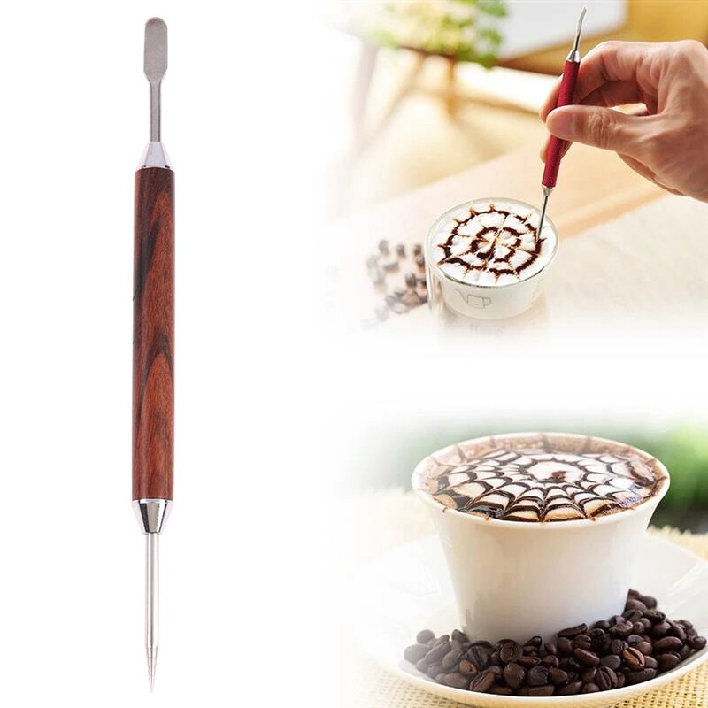 1Pc Koffie Latte Schuim Spatel Coffeeware Diy Koffie Art Naald Barista Tool