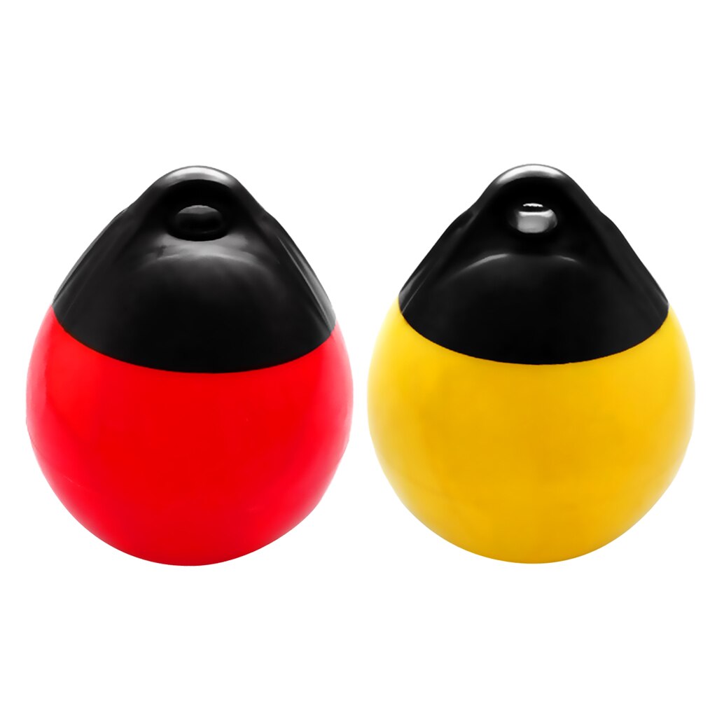 2pcs Round Inflatable Boat Fender Ball Marine Mooring Buoy, PVC Dock Bumper Shield Protection, Red and Yellow
