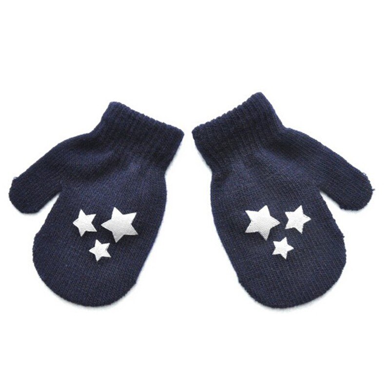 Inverno bebê tricô luvas quentes crianças menino menina ponto estrela coração padrão luvas crianças meninos meninas macio tricô quente novo: B1