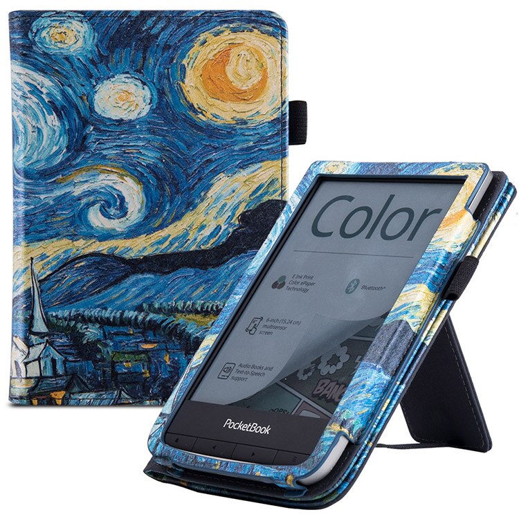 PocketBook – livre de poche tactile HD 3/5/Basic Lux 2/PocketBook Basic 4/Pocketbook, étui de 633 couleurs avec support/repose-main: Starry sky