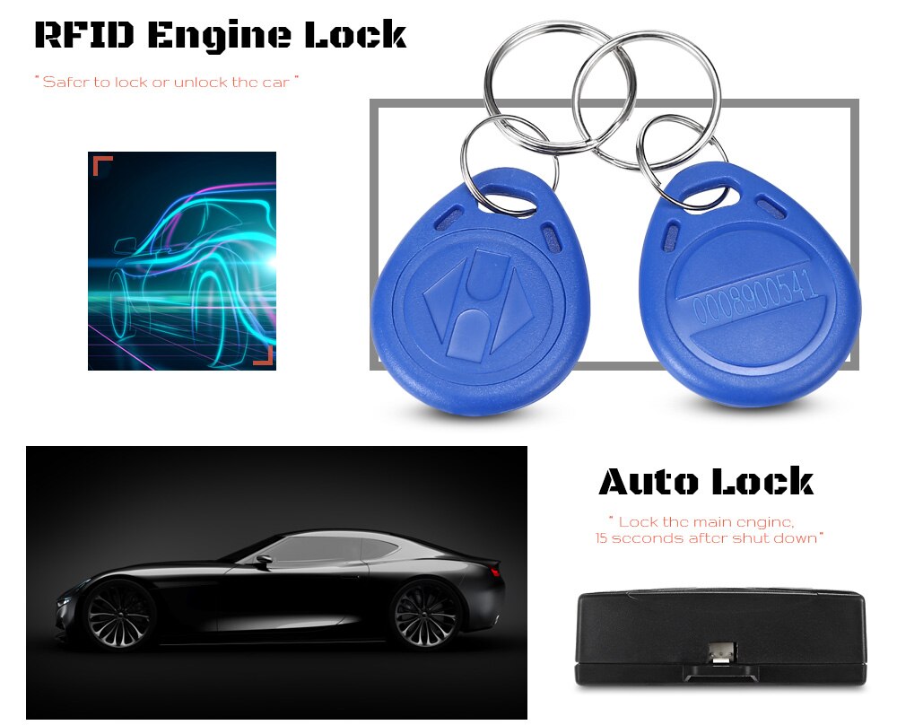 GY902B - 2 Car Anti-theft System RFID Engine Lock Keyless Entry