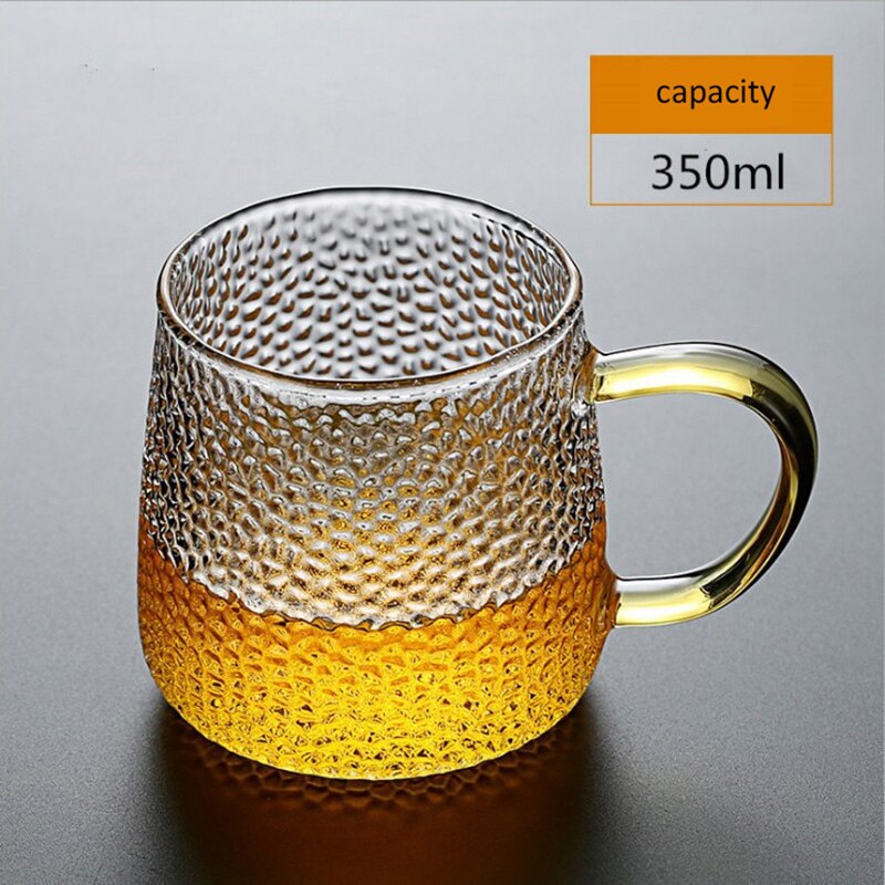 Gehämmert Wasser Tasse Mit Griff Glas Tee Tasse Haushalt Bier Saft Tasse #1: D 350ml