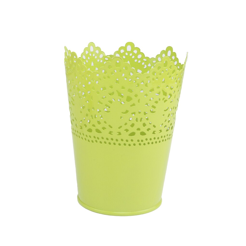 Maceta clásica de encaje para flores, soporte para escritorio, maceta de hierro para flores, maceta para plantas de Color sólido, herramientas de decoración de jardín para el hogar con bandeja: 03