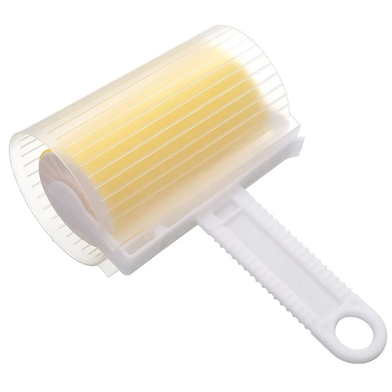 Rollo de pelo pegajoso para ropa, rodillo adhesivo para pelusas, eliminador de polvo, cepillo de limpieza de alfombras de plástico, rodillo adhesivo reutilizable lavable: Azul