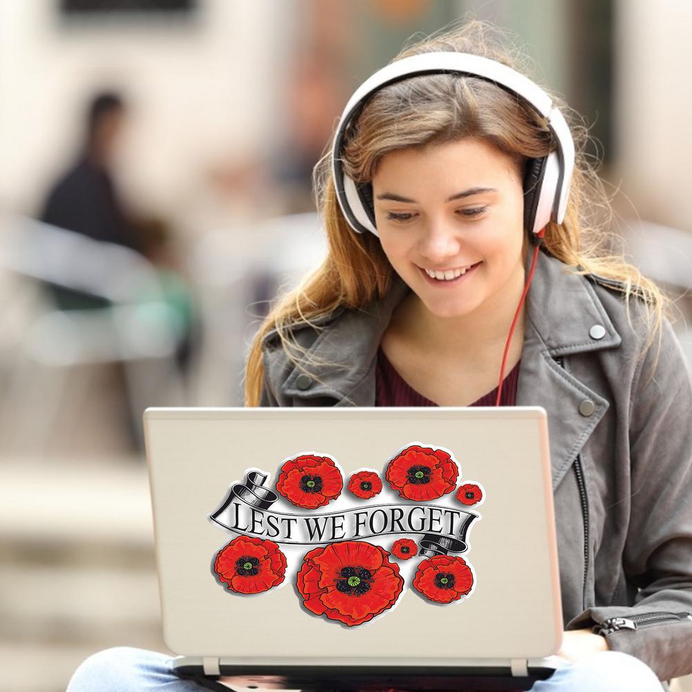 Poppy Flower Window Sticker VE DAY Waterproof Poppy Glass Decal