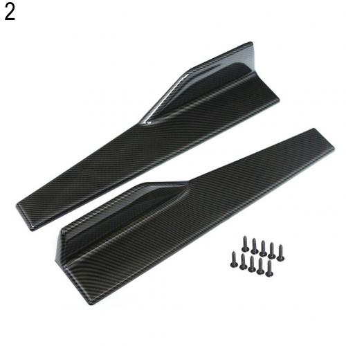 2pcs Universal Car Side Skirt Rocker Splitter Winglet Side Wing Bumper Lip Bumper Black Fiber Look Side Skirt: Carbon Fiber Texture