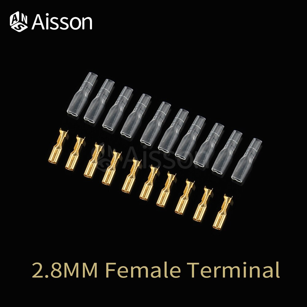 10 Stks/partij 2.8Mm 4.8Mm 6.3Mm De Isolerende Insert Voorjaar Man Vrouw Terminal Van De Plug Met Transparante cover: 2.8mm Female