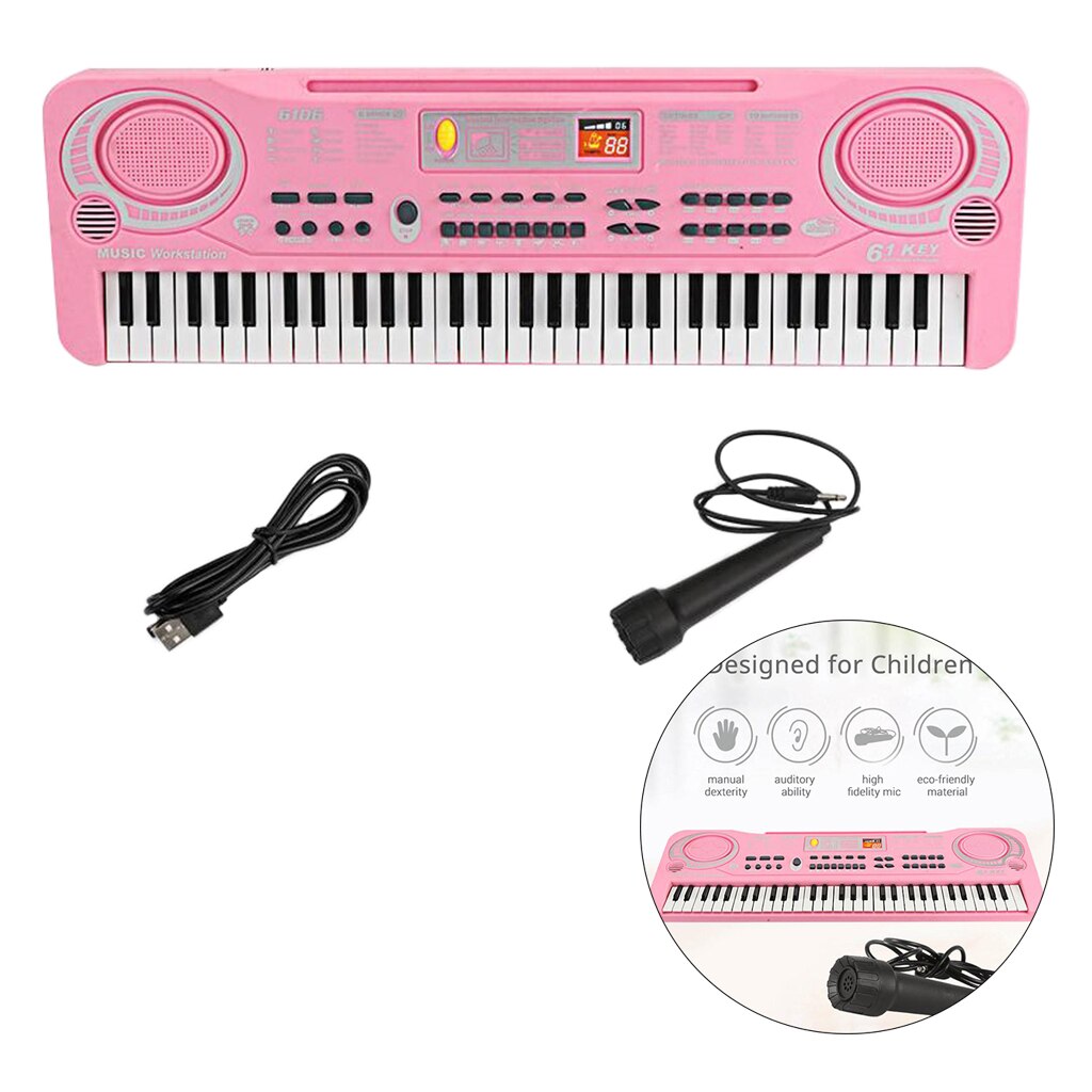 Elektronische Orgel W/Mic 61 Toetsen Usb Digitale Keyboard Piano Speelgoed Voor Kinderen