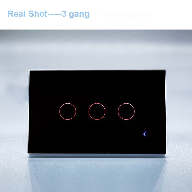 Tuya Smart Life WIFI US wall light touch switch, US crystal, glass panel App remote control Timing via Siri,Alexa,google home