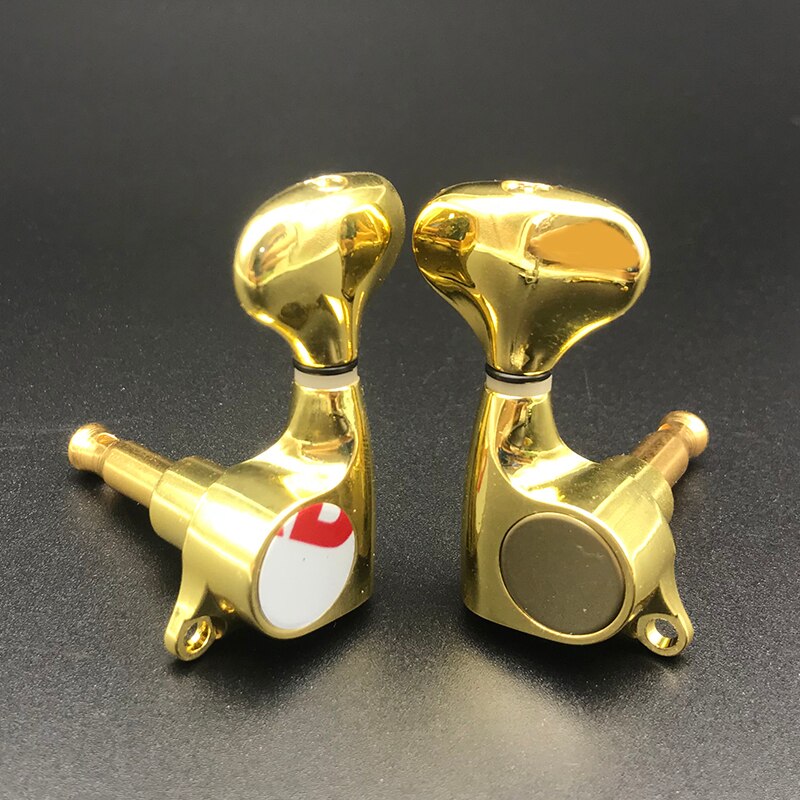 6 stuks fishtail-knop stemmechanieken met verzegelde tandwielen voor akoestische elektrische gitaren: Goud 3 r 3l