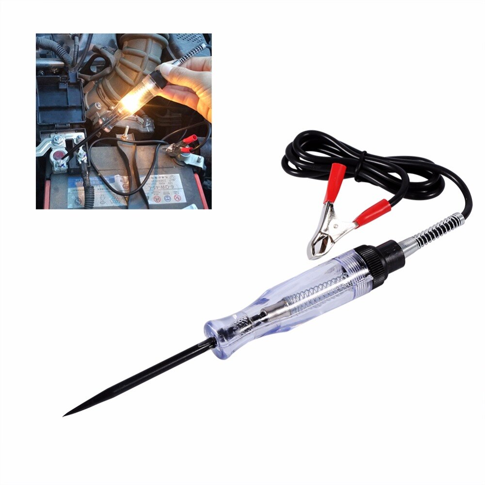 Auto 6 V 12 V 24 V DC Auto Vrachtwagen Voltage Circuit Tester Auto Test VoltMet Lange Probe Pen Gloeilamp Elektrische Draad Circuit Tester