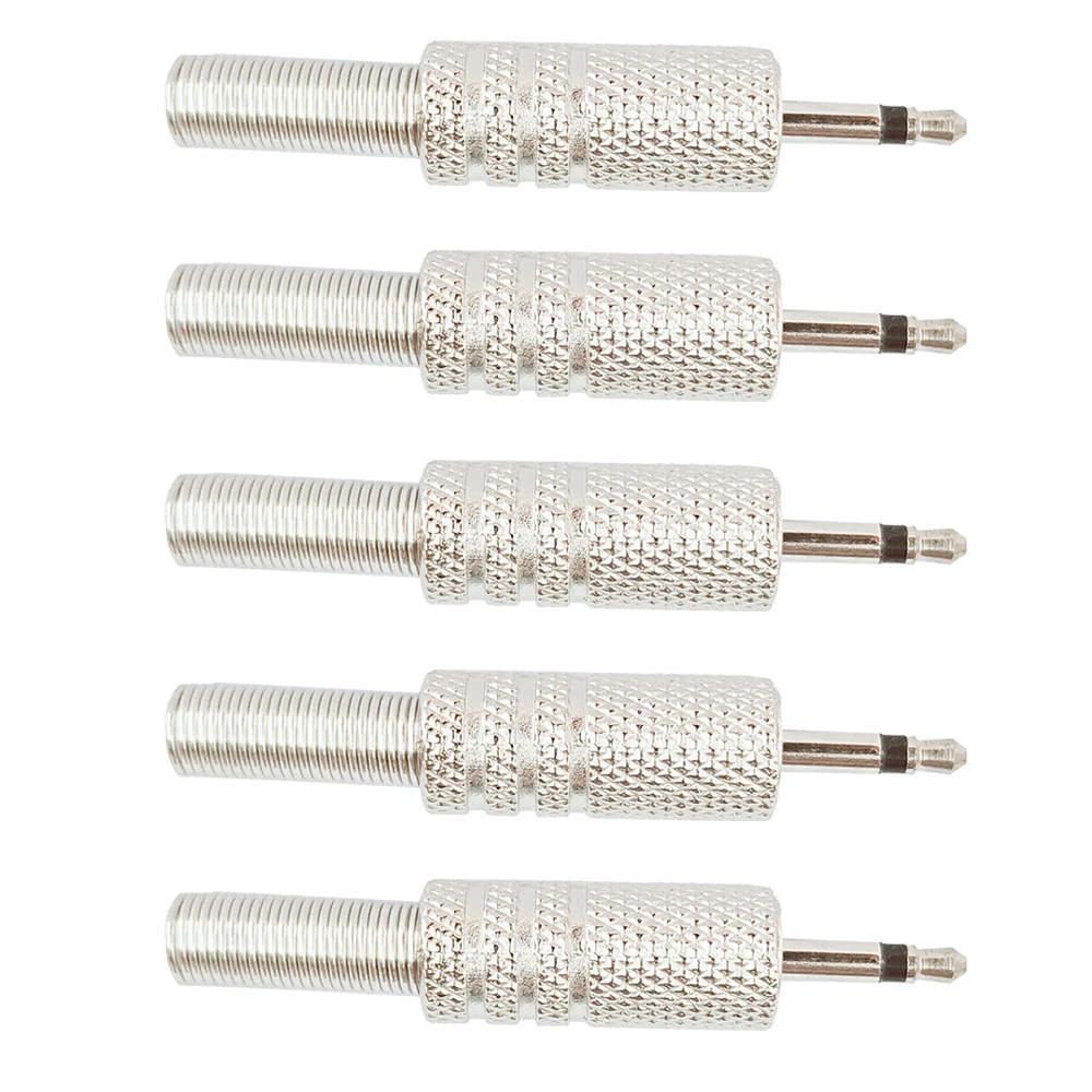 Set di adattatori audio da 5 pezzi: spine placcate in oro da 6,35 mm a RCA/3,5 mm, alloggiamento in metallo, blocco a vite, audio Hi-Fi per microfono/ampli/altoparlante: Grigio scuro