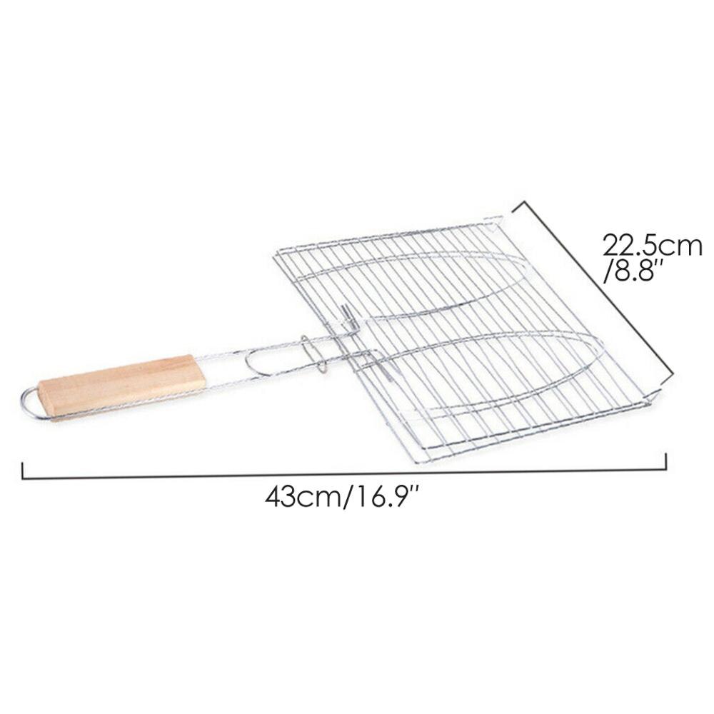 1 PC Nicht-Stock BBQ Fisch Clip Tragbare Edelstahl BBQ Korb Grill Fisch Clip Netz Außen Grill maschen: Ursprünglich Titel